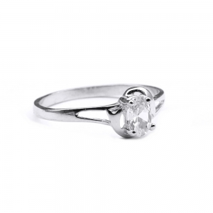 Inel argint 925 rodiat cu zirconiu oval [1]